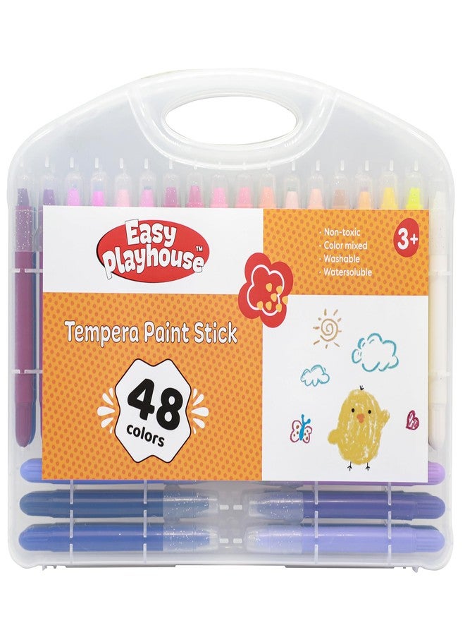 Easy Playhouse: Tempera Paint Sticks - 48pk, Vibrant Color Set, Non-Toxic, No Mess, Washable, Water Soluble, Quick Drying, Art-Craft Supplies, Kids 3+ - Image 2